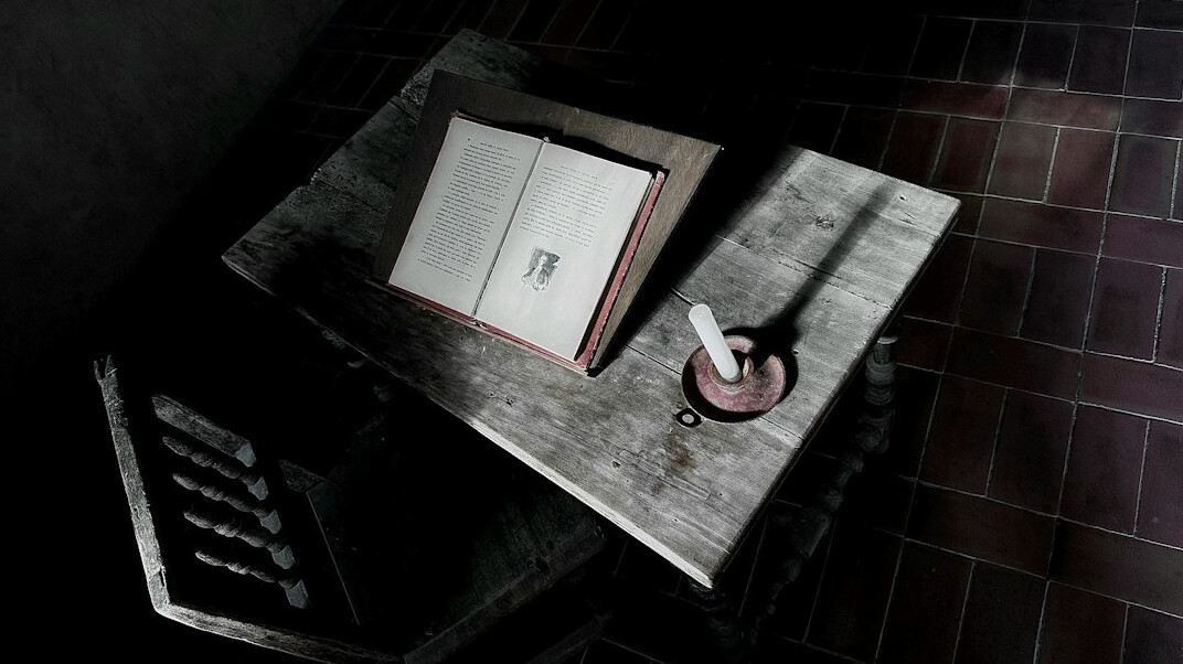 mystery book on table